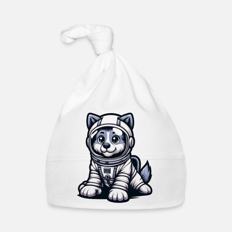 Cute Dog Astronaut Organic Baby Cap