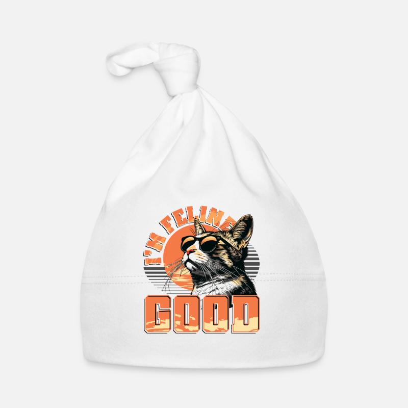 Drôle De Chat Dame, Chat Maman - Bonnet bio Bébé - blanc