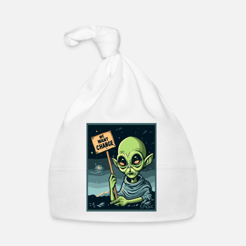 Wir wollen Veränderung, außerirdischer Protest Baby Bio-Mütze