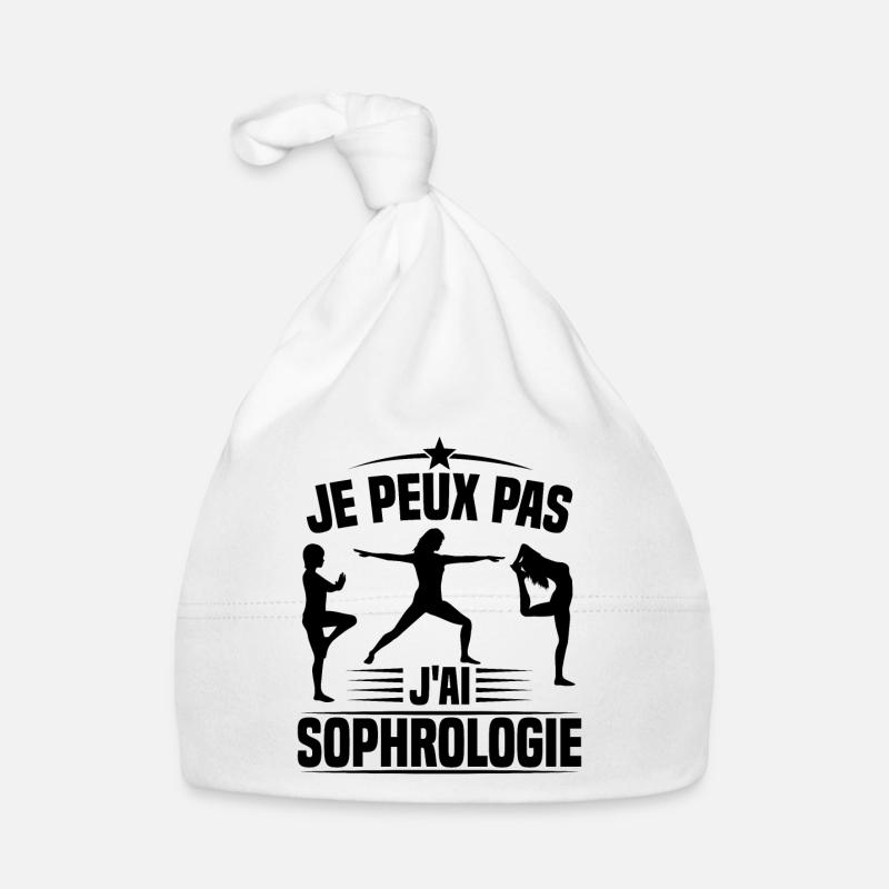 Je peux pas j ai sophrologie - Bonnet bio Bébé - blanc