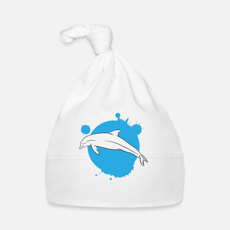Stilvoller Delfin Kunst Farbspritzer Baby Bio-Mütze