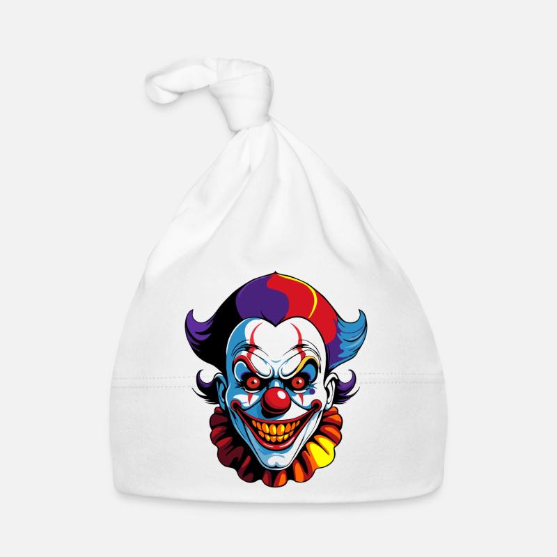Le clown - Bonnet bio Bébé - blanc