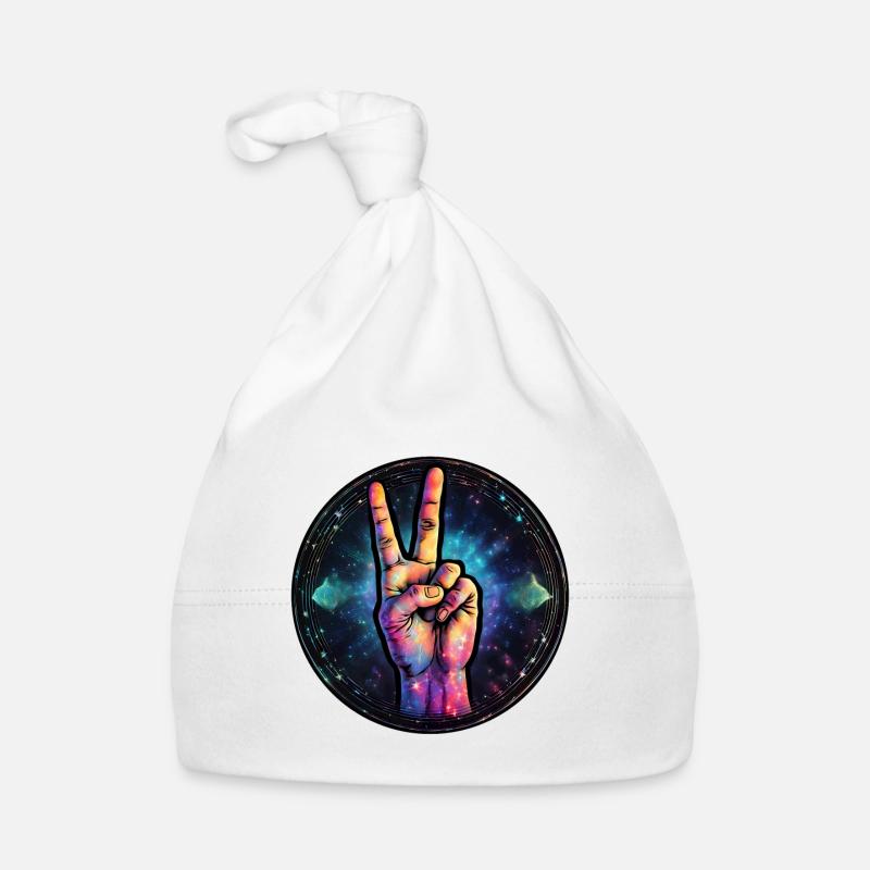 Cosmic Peace Gesture Organic Baby Cap