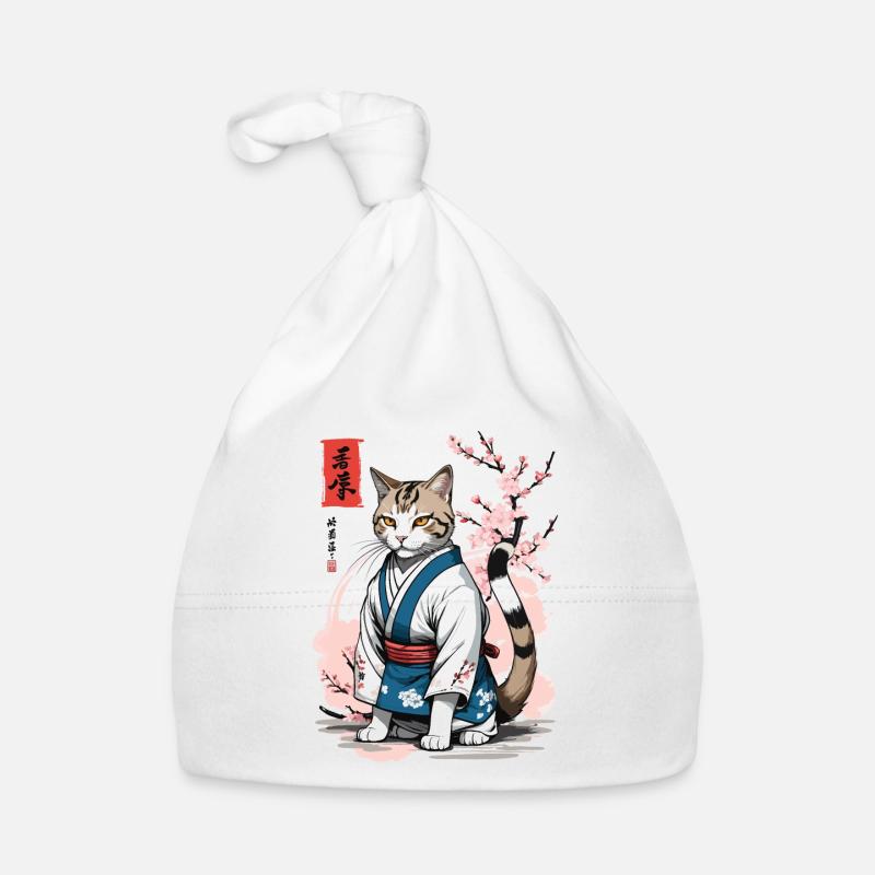 Kimono Katze Asiatische Japan Ukiyo-E Retro Kunst Baby Bio-Mütze