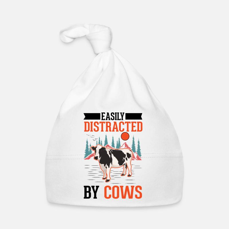Facilement distrait par les vaches Vache Éleveur de bovins Vache Bonnet bio Bébé