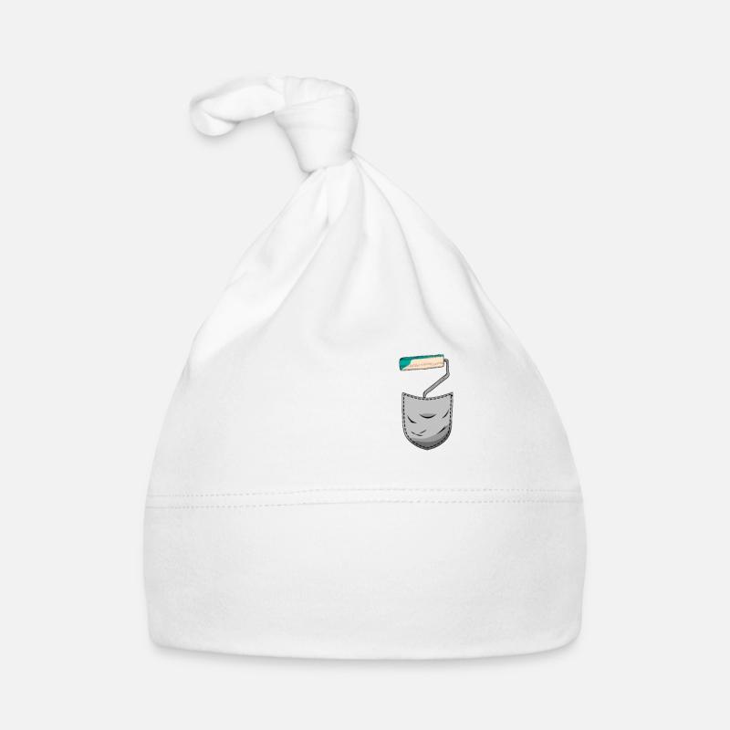 Poche de décorateur de peintre en bâtiment - Bonnet bio Bébé - blanc