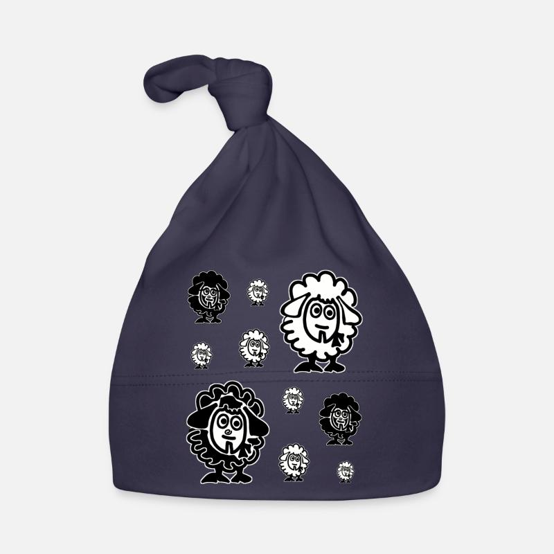 White Sheep and Black Sheep Herd Organic Baby Cap