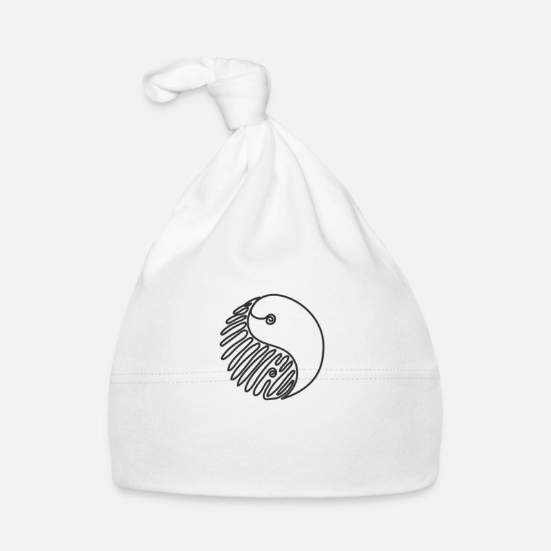 One Line Drawing Yin and Yang Baby Bio-Mütze