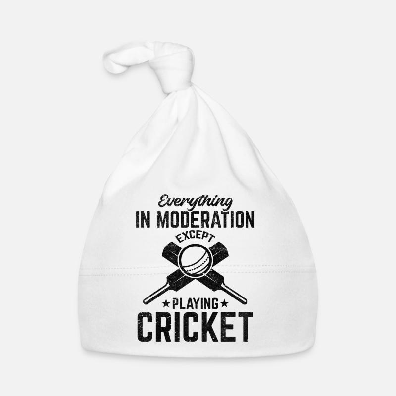 Everything in moderation except playing Cricket Organic Baby Cap