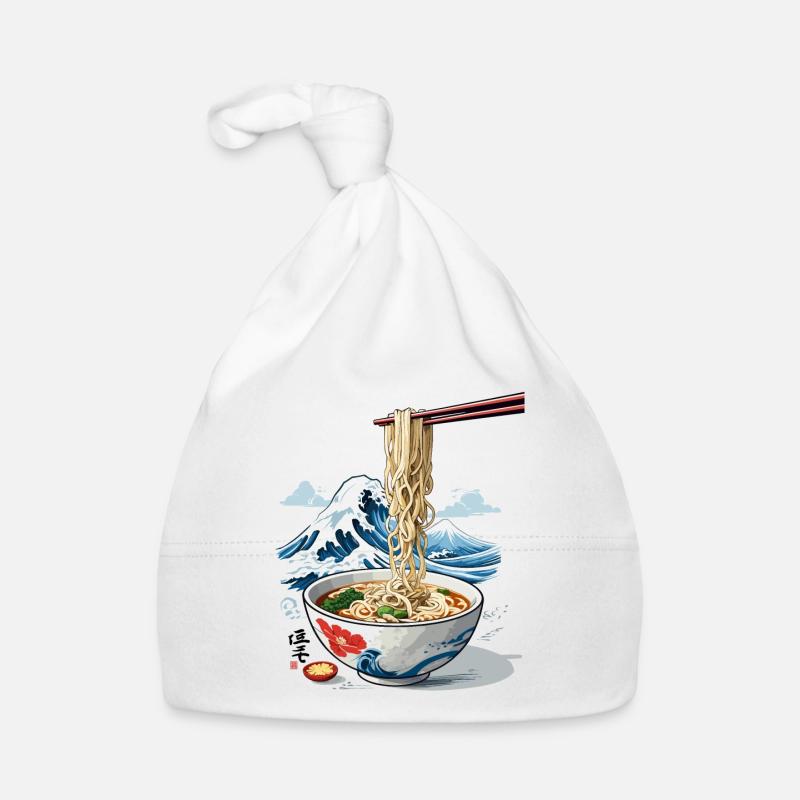 Ukiyo-E Ramen Wave Vintage Ukiyo-E Japan Design Organic Baby Cap