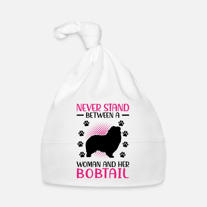 Frau und ihr Bobtail Old English Sheepdog Baby Bio-Mütze