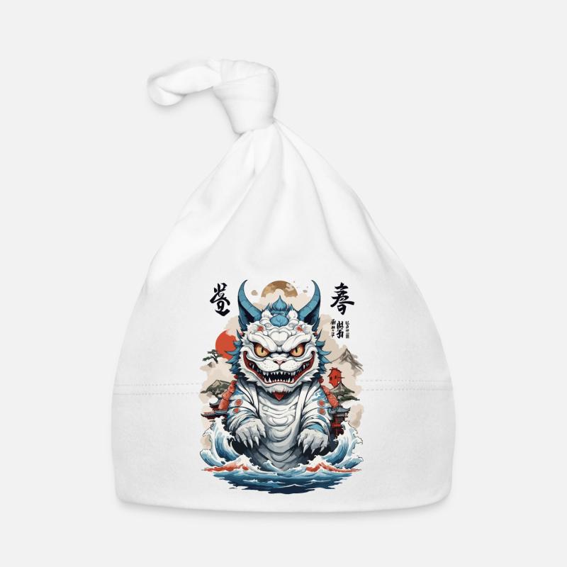 Asiatische Katzen Ukiyo-E Farbholzschnitt Design Baby Bio-Mütze