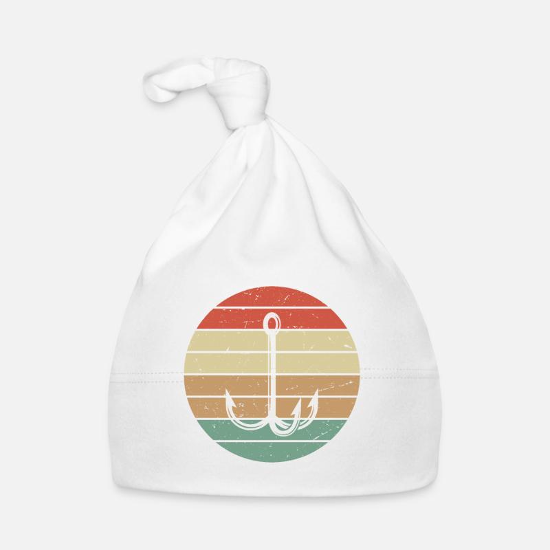 Pêche pêche cadeau pêcheur pêcheur poisson rétro - Bonnet bio Bébé - blanc