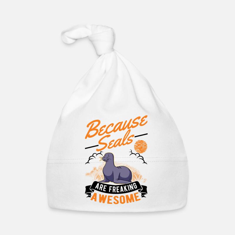 Robbe Geschenk Seehund Seelöwe Baby Bio-Mütze