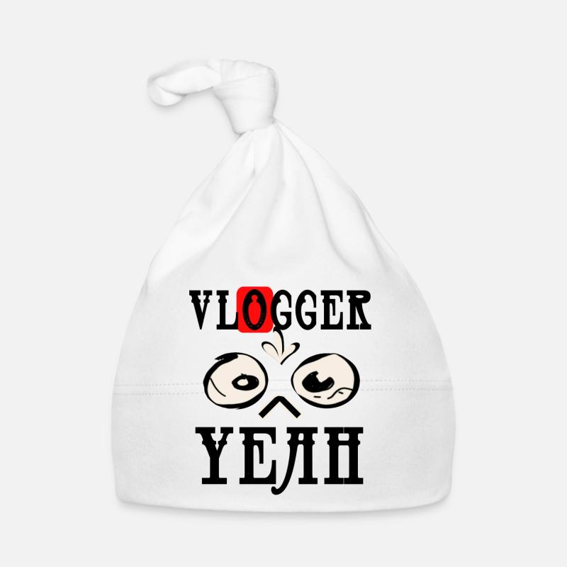 Vlogger Amusant - Bonnet bio Bébé - blanc