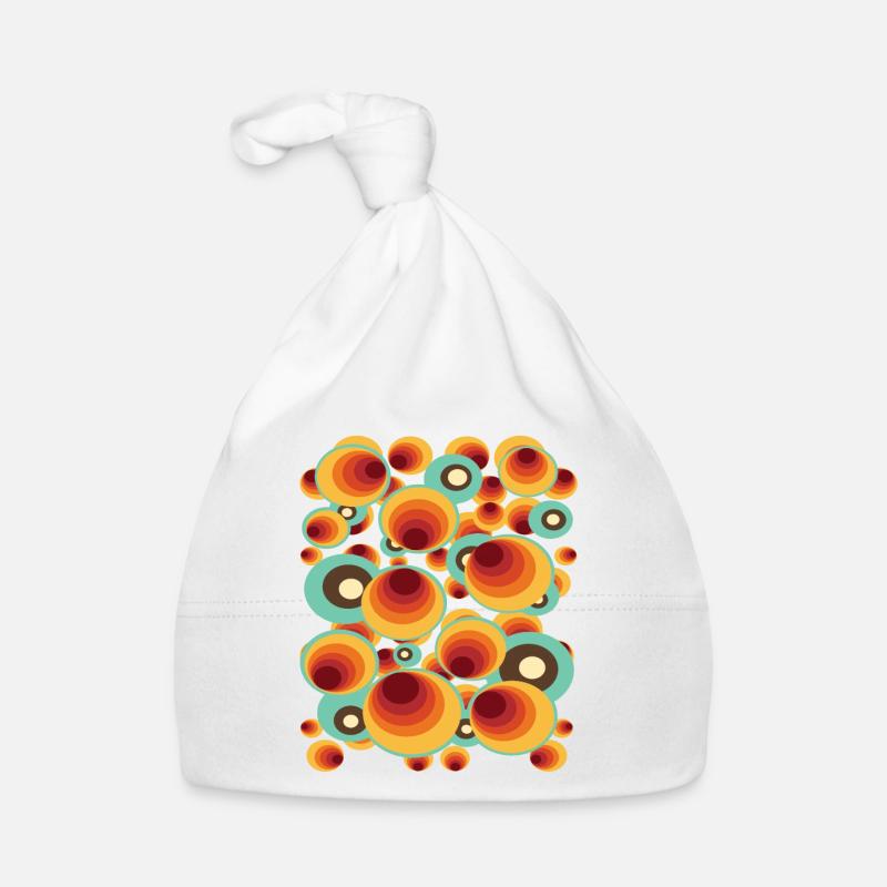 Retro Polka Dots Circle Pattern Organic Baby Cap