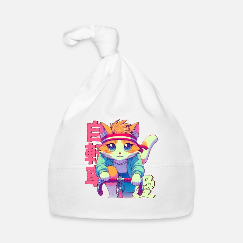 Chat d’anime cycliste Neko Bonnet bio Bébé