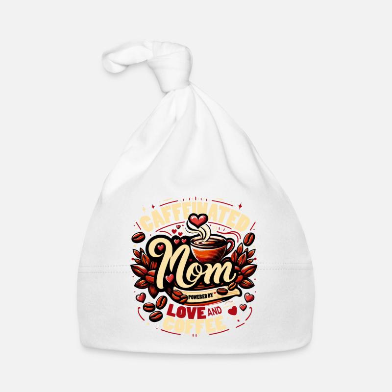 Conception de maman caféinée alimentée par l’amour et le café Bonnet bio Bébé