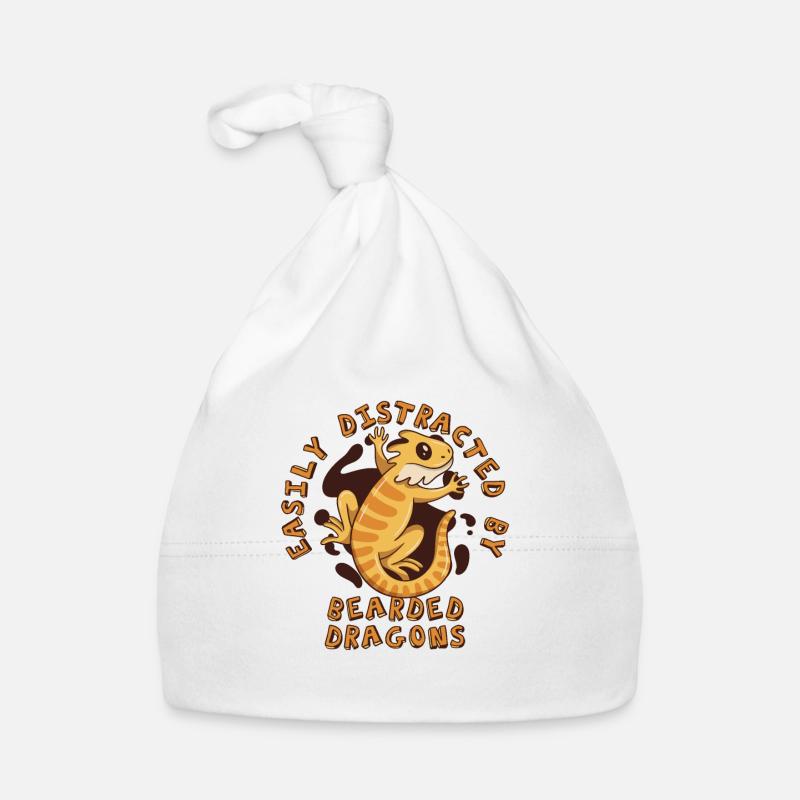 Easily Distracted By Bearded Dragons Pogona Organic Baby Cap