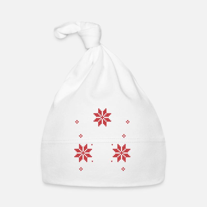 Cerf festif & flocons de neige pull de Noël moche Bonnet bio Bébé