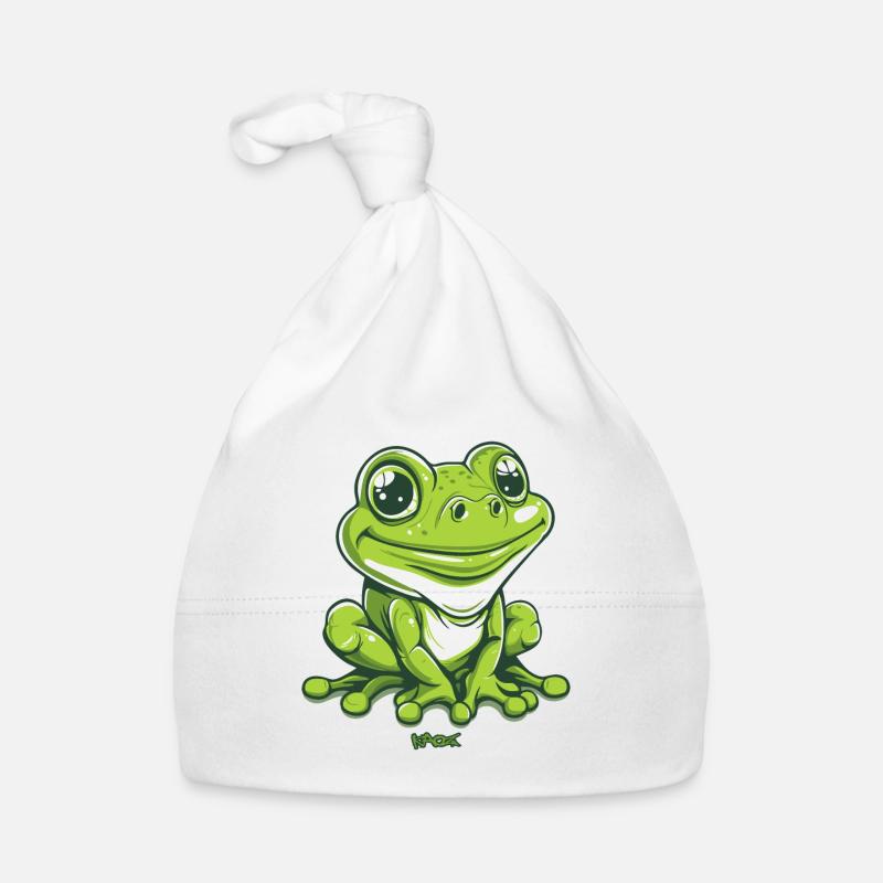 Grosse grenouille amicale Bonnet bio Bébé