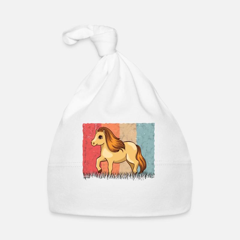 Shetland Pony Retro Baby Bio-Mütze