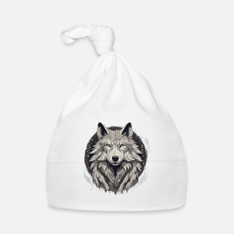 Mystical Wolf Head Organic Baby Cap