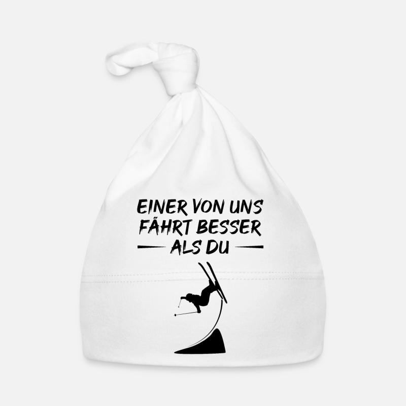 Elite sur les skis : chef-d’œuvre du freestyle - Bonnet bio Bébé - blanc