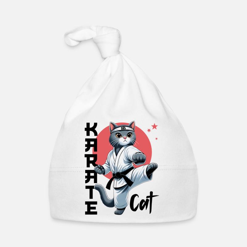 Chat de karaté - Conception d’arts martiaux de chat drôle Bonnet bio Bébé