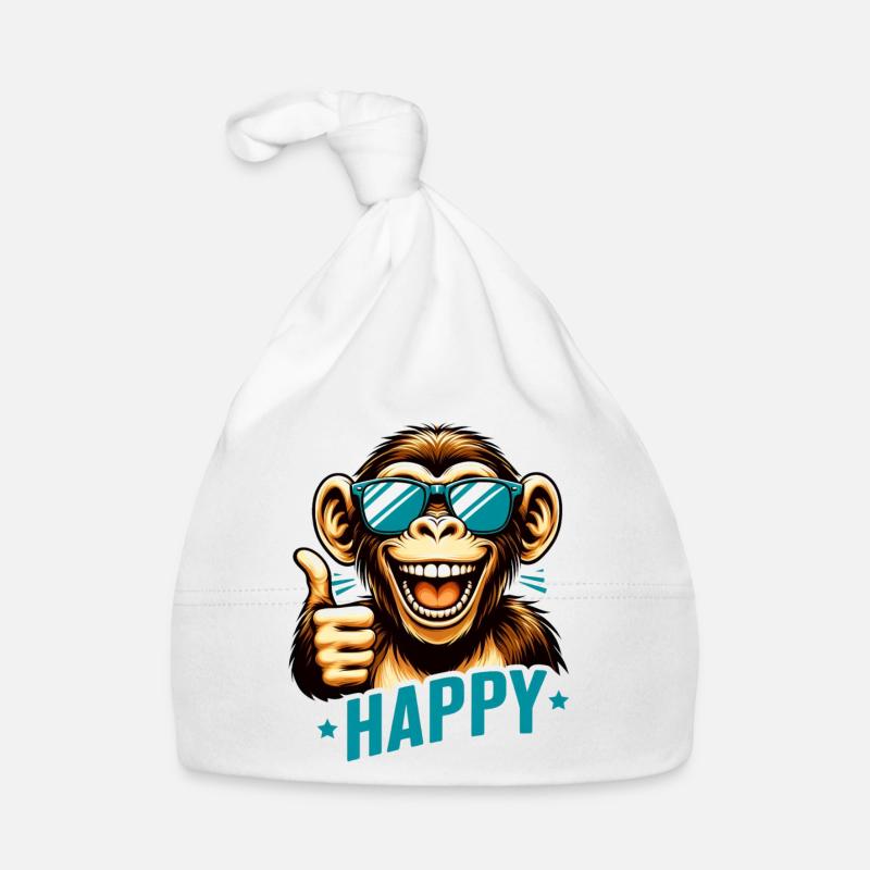 « Happy-go-Lucky Monkey : Le singe le plus cool de la jungle Bonnet bio Bébé