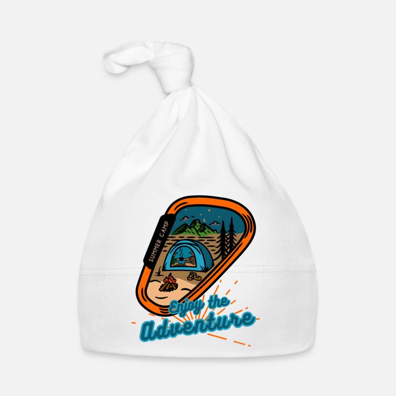Aventure de camp d’été : Profitez - Bonnet bio Bébé - blanc
