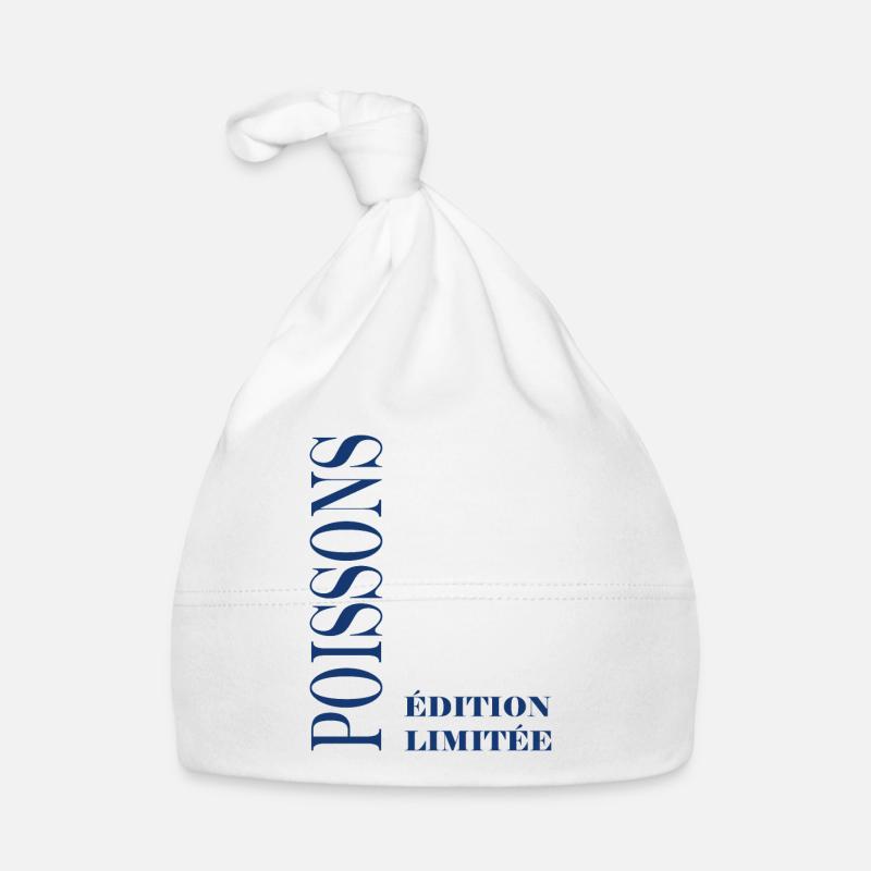 poissons - Bonnet bio Bébé - blanc