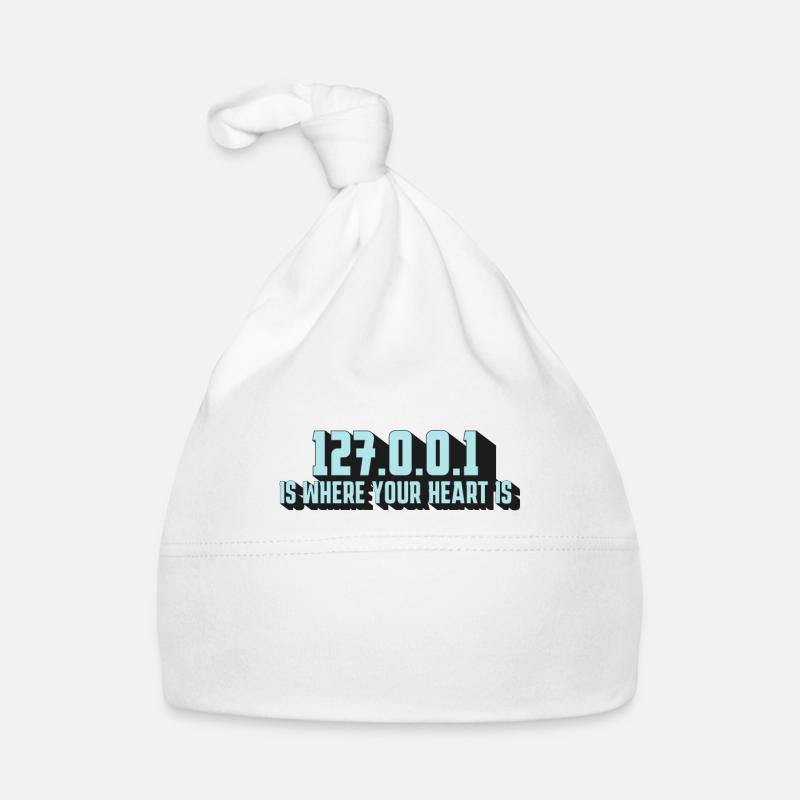 Heart is 127.0.0.1 – Programmer's Pride - Organic Baby Cap - white