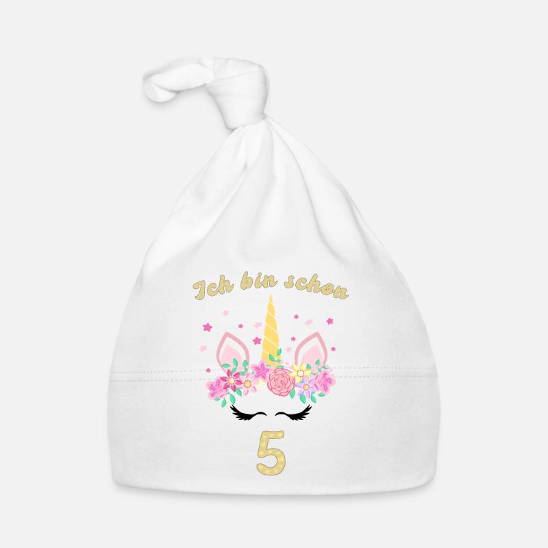 ich bin schon 5 - Baby Bio-Mütze - Weiß
