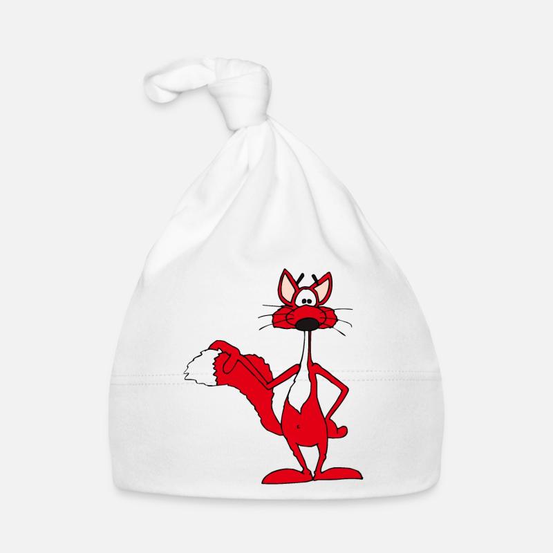 Rotfuchs lächelt fröhlich Baby Bio-Mütze