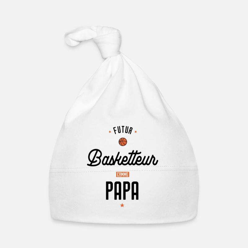 Futur basketteur comme papa - Bonnet bio Bébé - blanc