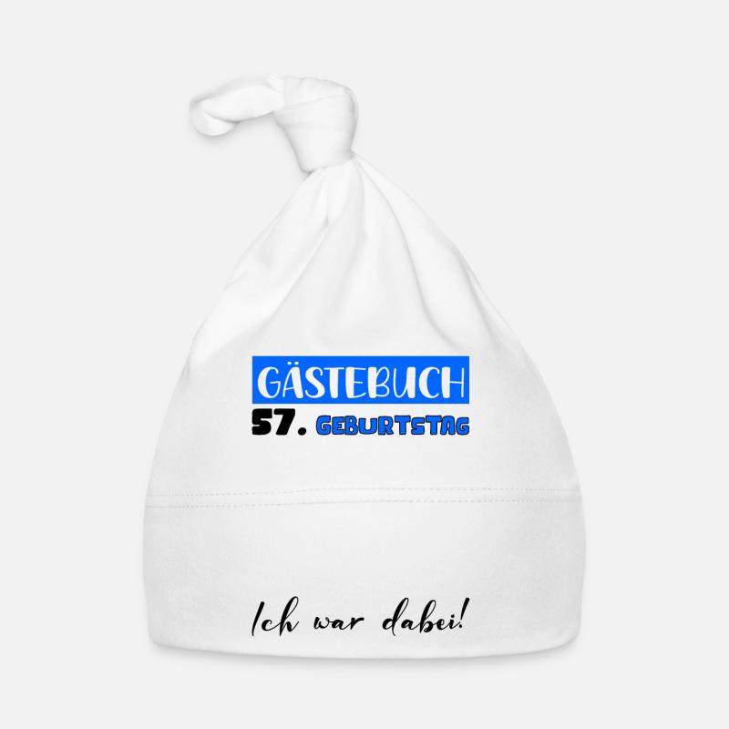 Gästebuch Deko Männer Herren 57. Geburtstag Tshirt Baby Bio-Mütze