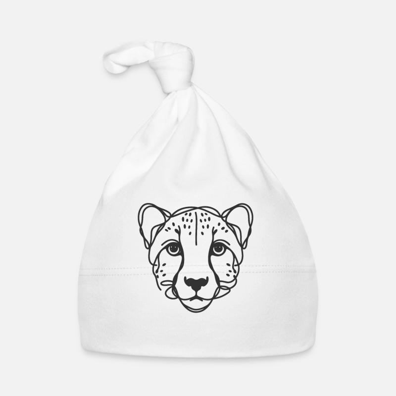 Line Art Dad Mom - Cheetah Organic Baby Cap