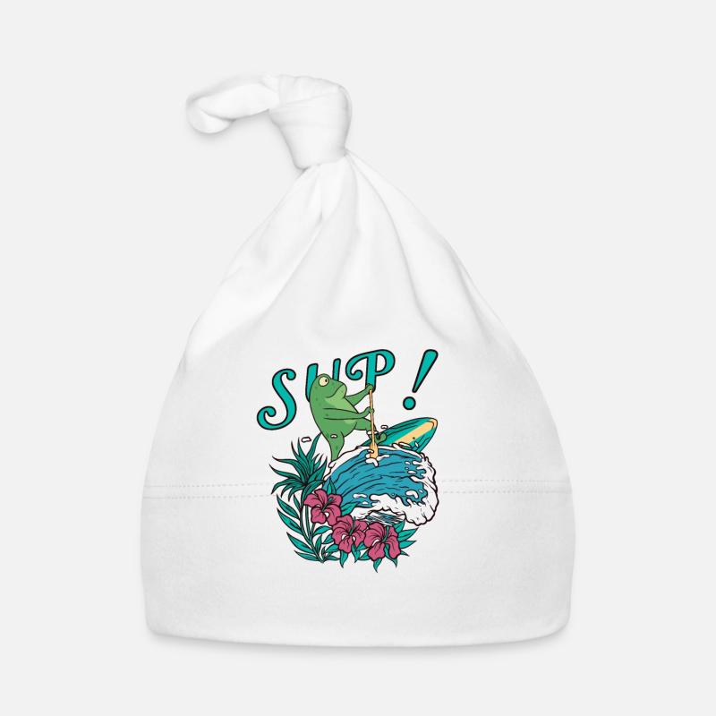 SUP paddleboarding Stand Up Paddle Frog surfing Organic Baby Cap