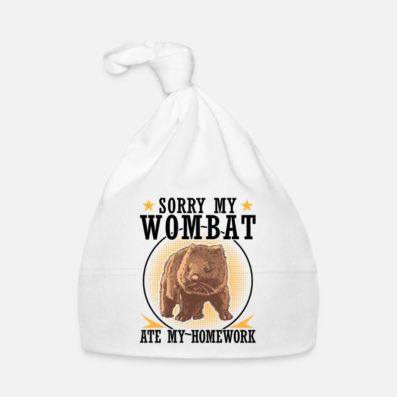 Wombat a fait mes devoirs marsupial Bonnet bio Bébé