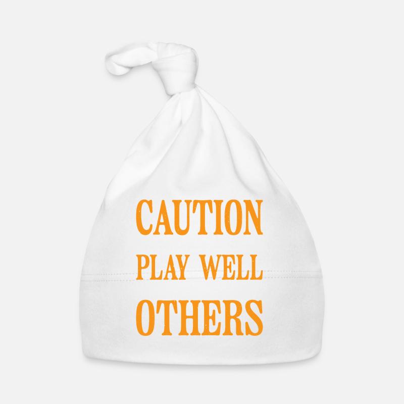 Caution Does Not Play Well With Others 84 Organic Baby Cap