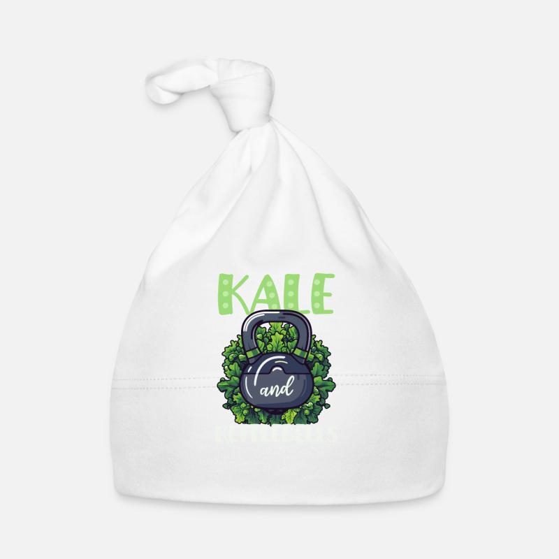 Athlète végétalien Kale et kettlebells Bonnet bio Bébé