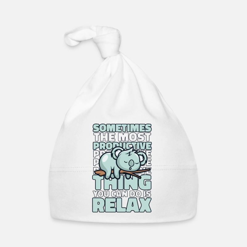 Most Productive Thing Is Relax Koalabear Organic Baby Cap