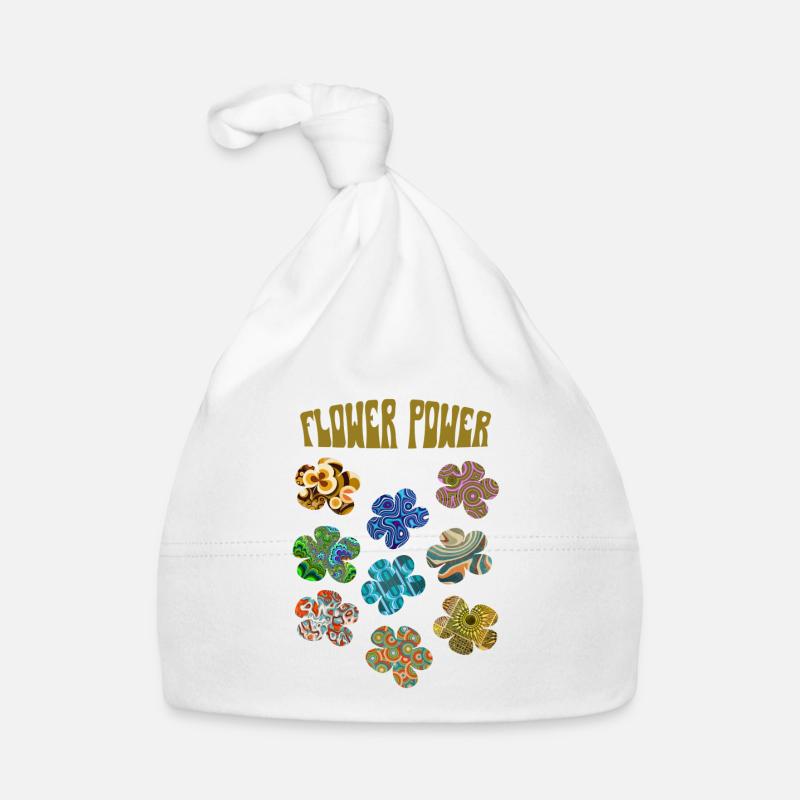 Flower power retro patterns Organic Baby Cap