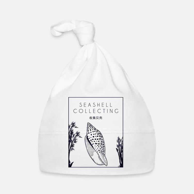 Seashell Collecting Chinese Hanzi Shell Seashell Organic Baby Cap
