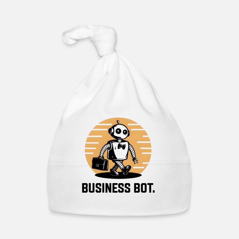 Robot avec noeud papillon et mallette - Business Bot Art Bonnet bio Bébé