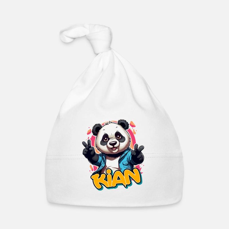 KIAN - Beau nom de garçon avec Cool Panda Bonnet bio Bébé