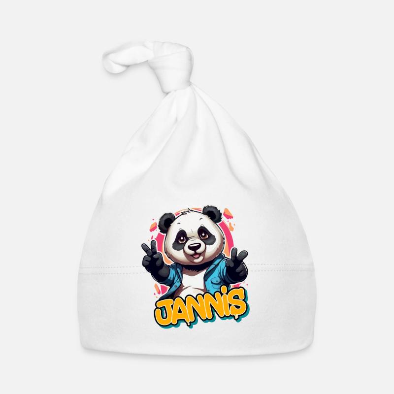 JANNIS - Beau nom de garçon avec Cool Panda Bonnet bio Bébé