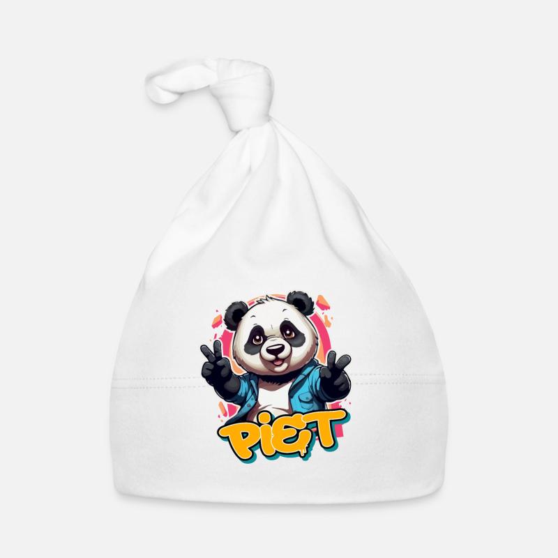 PIET - Beau nom de garçon avec Cool Panda Bonnet bio Bébé