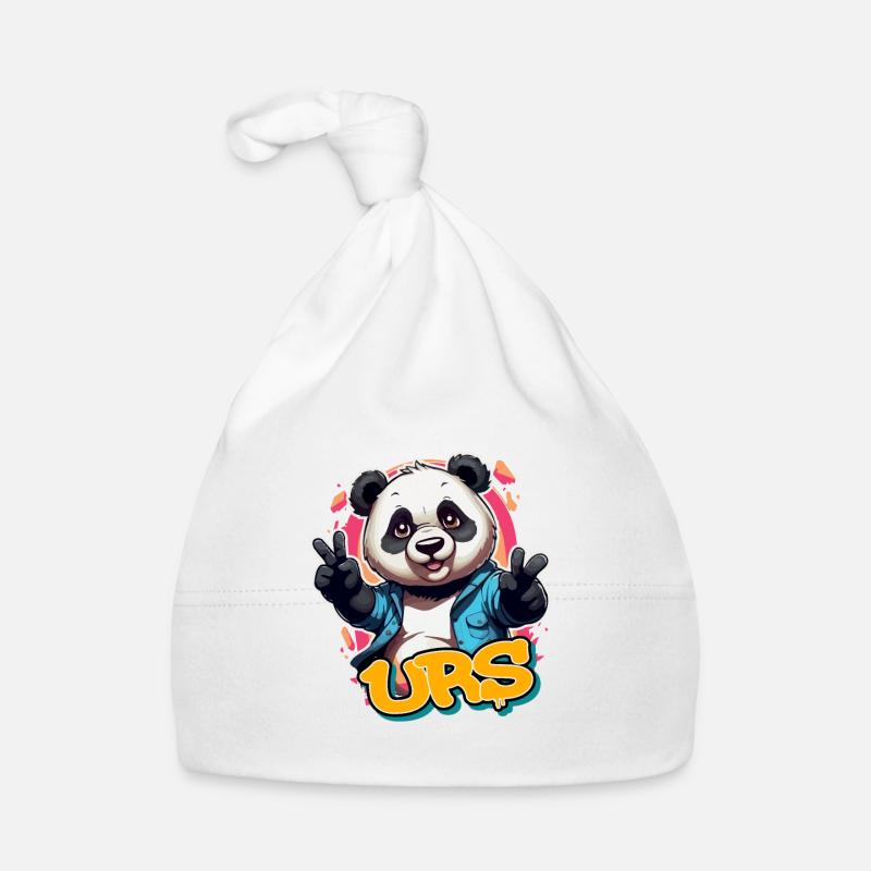 LARS - Beau prénom de garçon avec panda cool Bonnet bio Bébé
